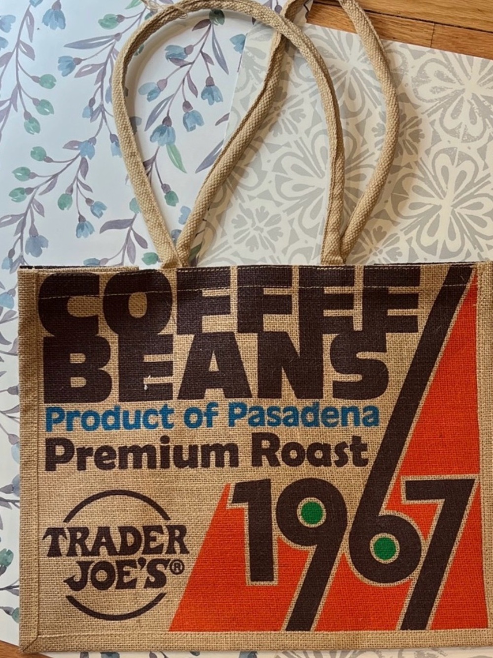 Trader Joe's  Coffee Beans Tote Bag - Retro 1967 Graphic
